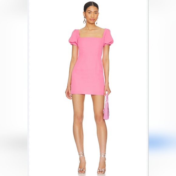 More To Come Dresses & Skirts - More To Come Maddy, Elegant Pink Puff Sleeve Dress X Revolve
